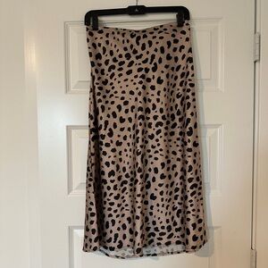 Silky Leopard Midi Skirt - Boutique Purchased